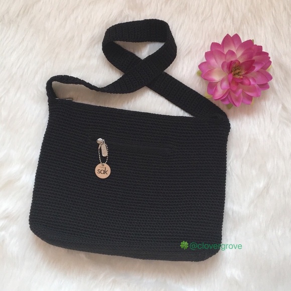 NWOT The Sak Black Crocheted Shoulder Bag - Picture 1 of 10